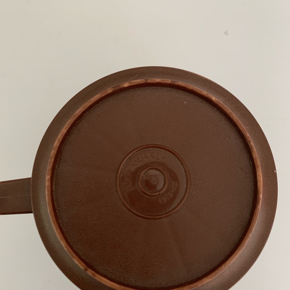 Tupperware Mug Lid Saucer chocolate Brown Vintage Camping Travel Coffee Cup - Picture 8 of 10